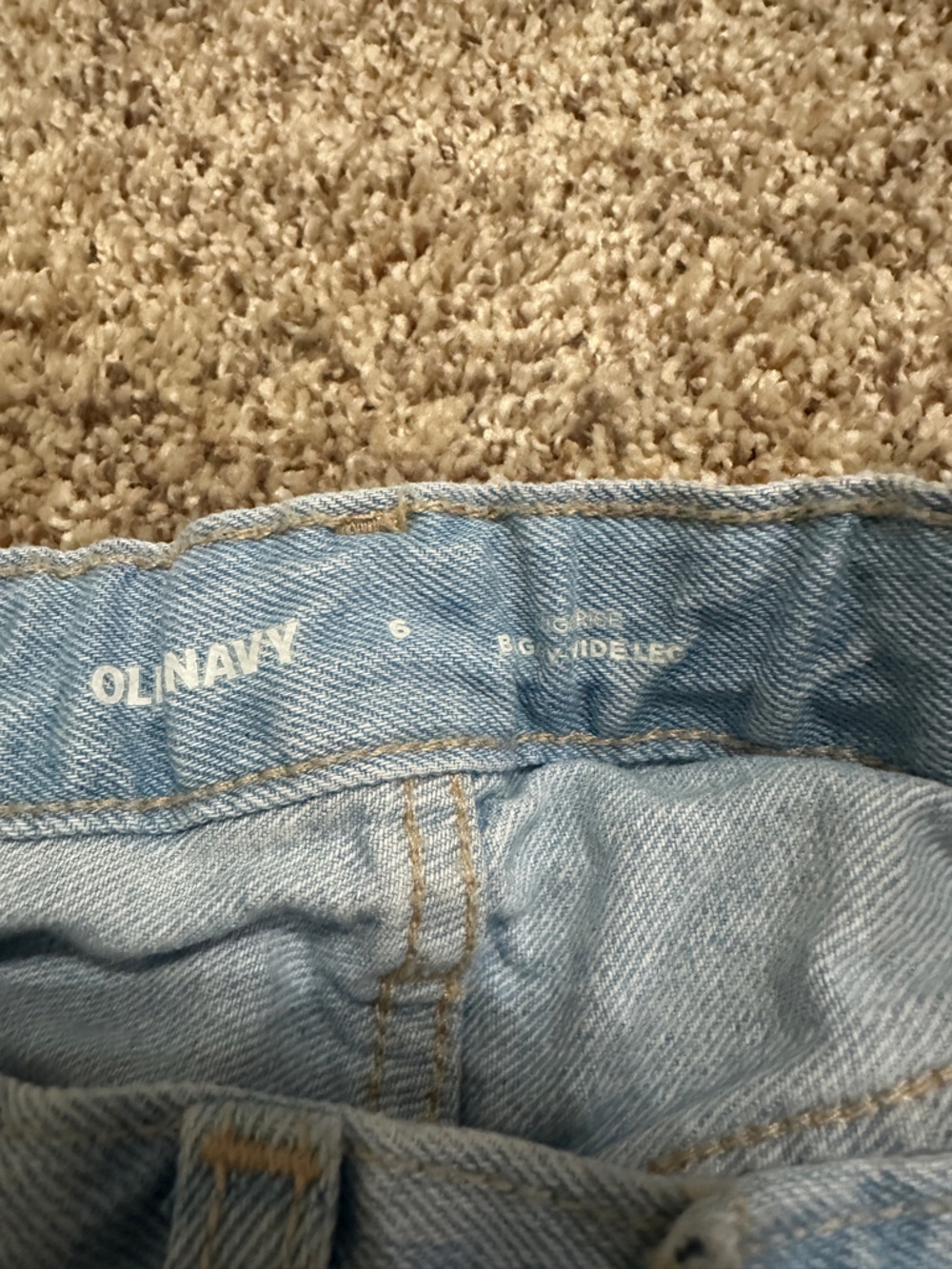 Old Navy Light Blue Daisy Embroidered Girls' Jeans - Picture 3 of 3